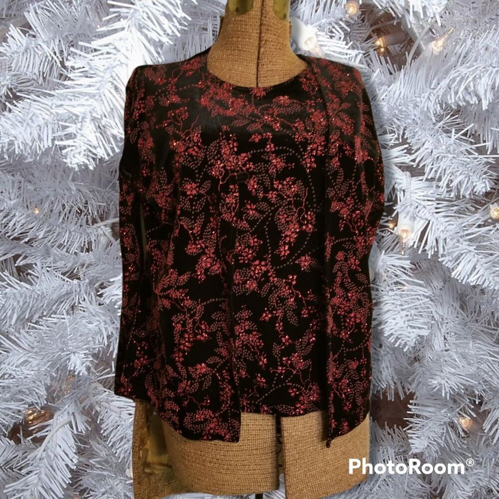 Vintage Notations Layered Evening Top + L+ Velvet